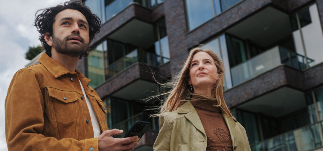 couple looking at apartments